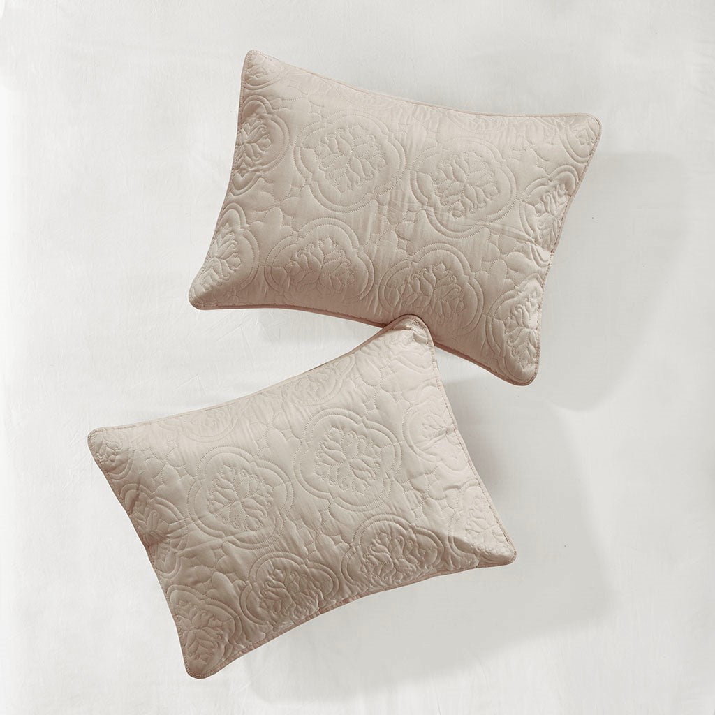 3 Piece Reversible Bedspread Set Khaki Full Queen Queen Khaki Microfiber