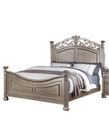 Formal Traditional Antique Silver 1Pc Queen Size Bed Unique Design Headboard Footboard Bedframe Box Spring Required Queen Antique Silver Wood Bedroom American Traditional,Classic,Contemporary,Luxury,Traditional Pine Bed Frame Plywood