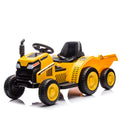 12V Kids Ride On Electric Tractor Black Knight,Kids Ride On Toy.2Wd,Non Skid Tires, Steering Wheel, Foot Pedal,With Removable Storage Tug,Light,Bluetooth,Music,Mp3,Usb,Power Display For Kids Aged 2 3. Yellow 50 99 Lbs Polypropylene