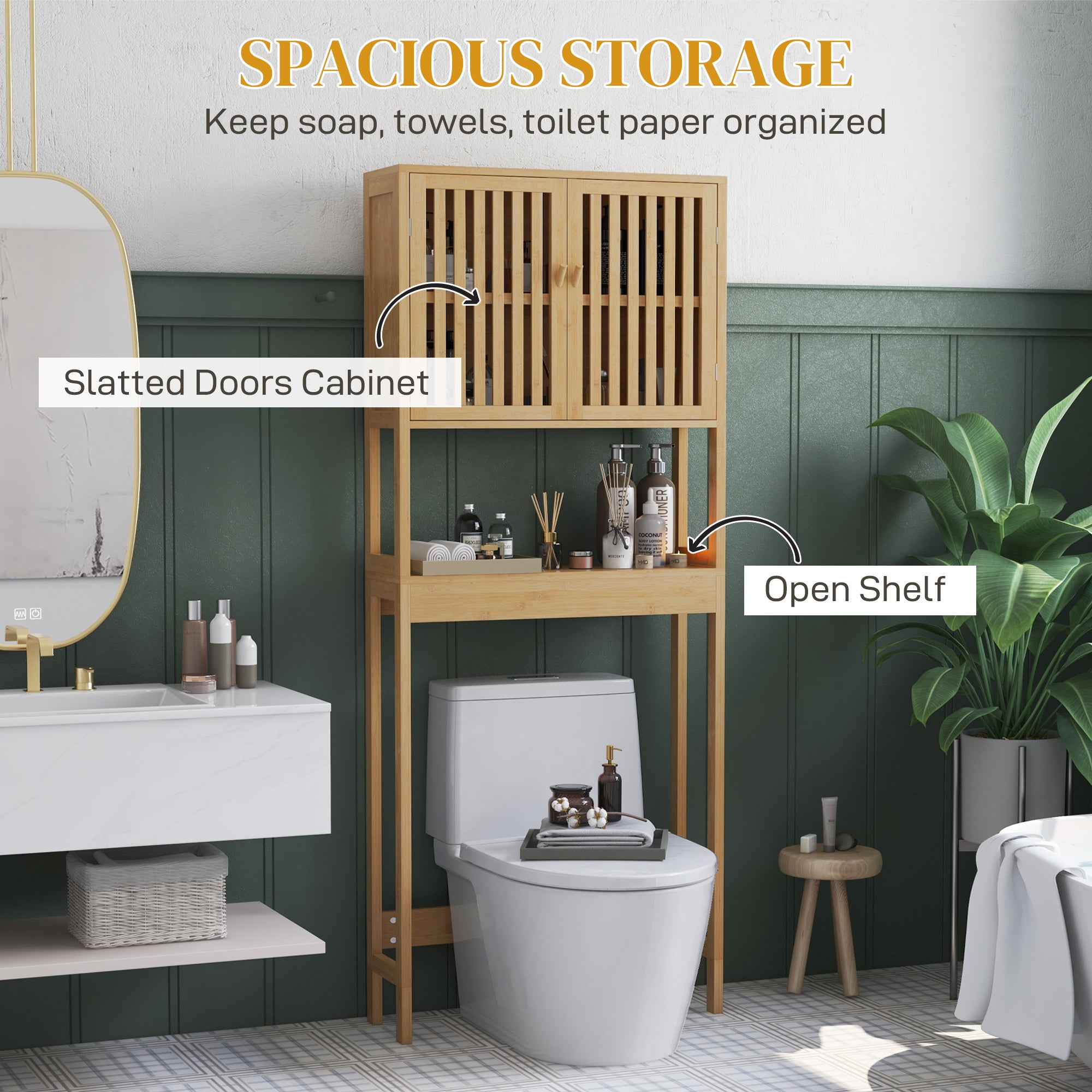 HomCom Over The Toilet Storage Cabinet - Thumbnail 5
