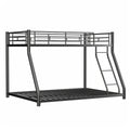 Metal Twin Over Full Bunk Bed Heavy Duty Sturdy Metal Noise Reduced Safety Guardrail Cpc Certified No Box Spring Needed,Black Box Spring Not Required Full Black Metal Bedroom Metal