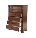 Dark Cherry 1Pc Chest Of Drawers Storage Bedroom Furniture Traditional Style Chest Cherry Bedroom Contemporary,Modern,Transitional Particle Board Mdf,Plywood