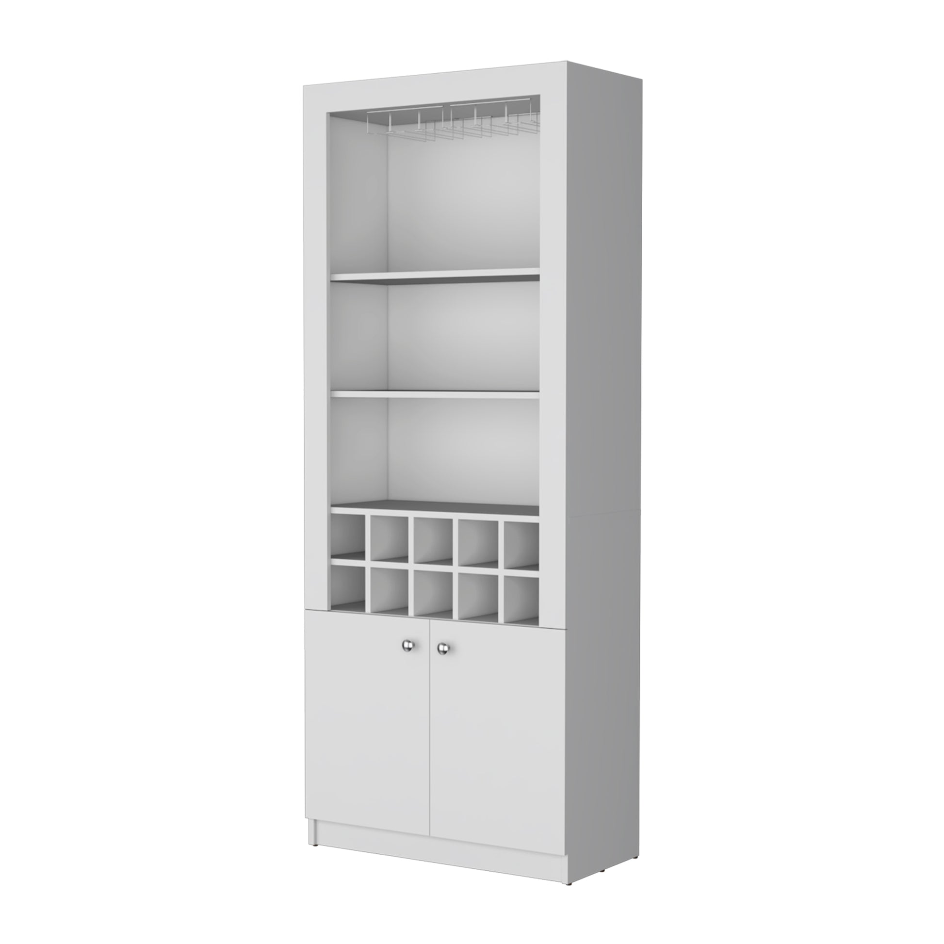 Cr Bar Cabinet, With Wine Storage And Thre