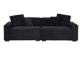 104.72 Inch 4 Seat Large Sofa With 4 Throw Pillows, Living Room Sofa In Black Corduroy Fabric Comfort Black Corduroy 3 Seat