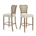 Barstool Set Of 2 Dark Brown Fabric