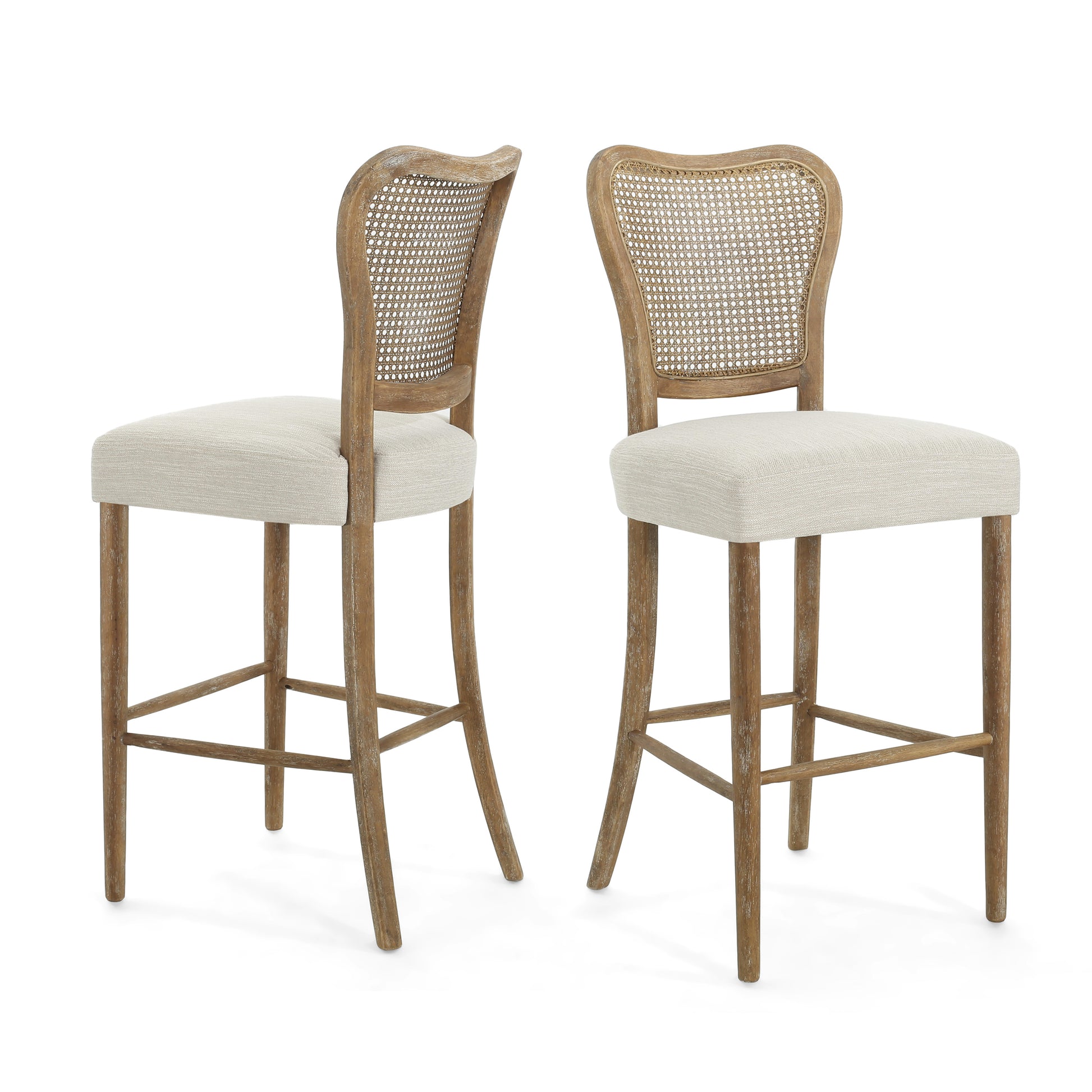 Barstool Set Of 2 Dark Brown Fabric