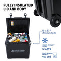 45Qt Black Insulated Box With Wheels And Trolley Black Polyethylene