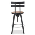 Metal Chair With Wooden Seat Set Of 2 Black Metal & Wood