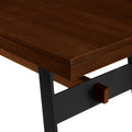 Modern Industrial Metal And Wood Large Dining Table Dark Walnut Dark Brown Mdf Mdf