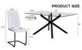 Table And Chair Set.Modern Rectangular Glass Dining Table With 0.39