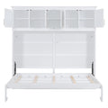 Queen Size Murphy Bed Wall Bed With Top Cabinets,White Queen White Plywood