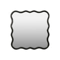 Solid Wood Wavy Square Mirror Black 36
