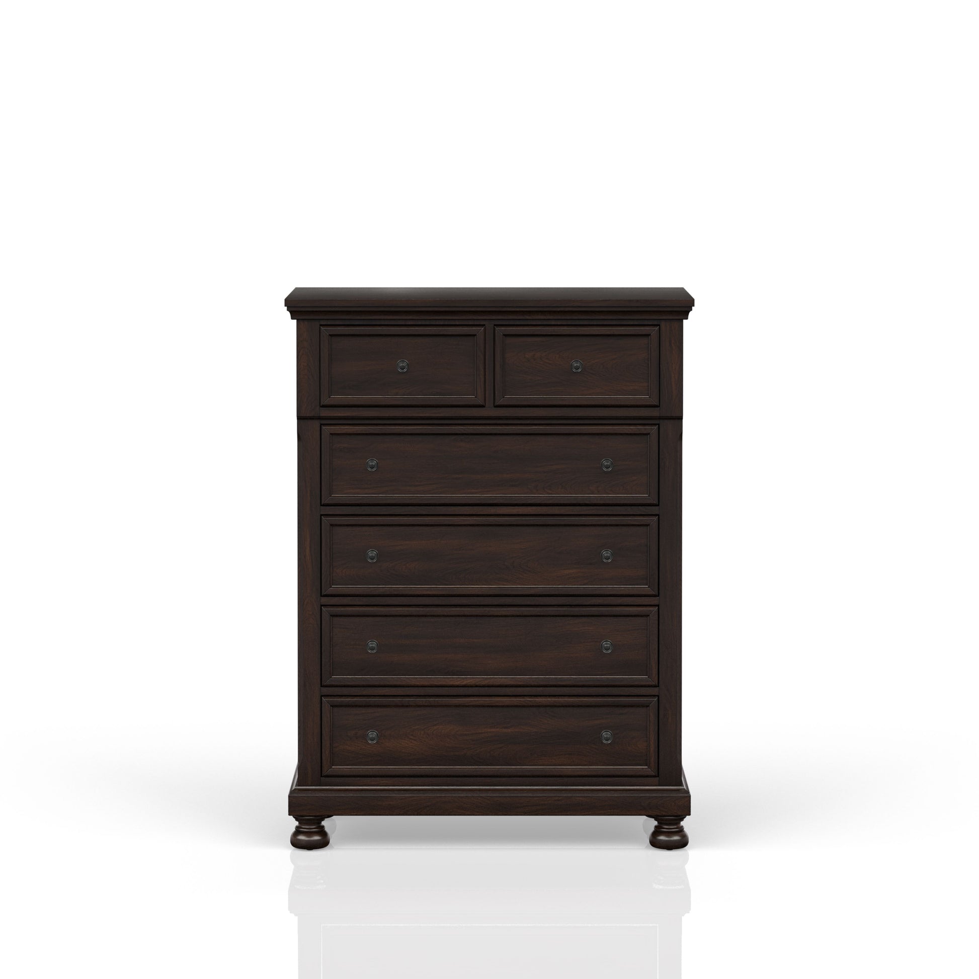 Dark Cherry 5 Drawer Chest Cherry Solid Wood Mdf