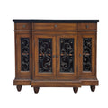 Oak 4 Door Console Cabinet With 3 Drawer Freestanding 3 4 Drawers Oak Oak Primary Living Space Drawers Included Traditional Solid Wood Mdf