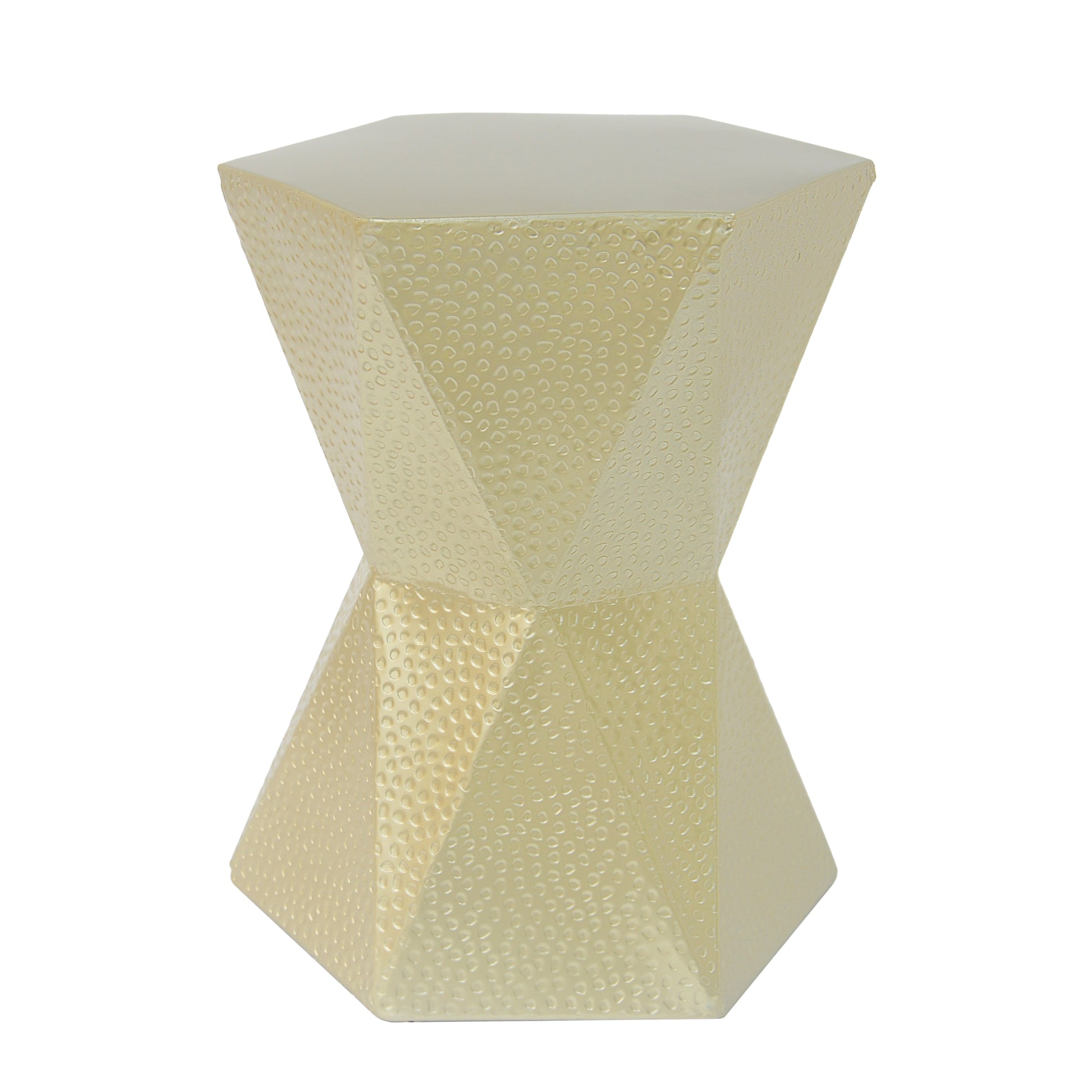 Hexagon Side Table Gold Metal