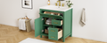 30 Inch Green Bathroom Vanity With Ceramic Sink And Large Storage Ideal Choice For Small Bathrooms Green Solid Wood Mdf