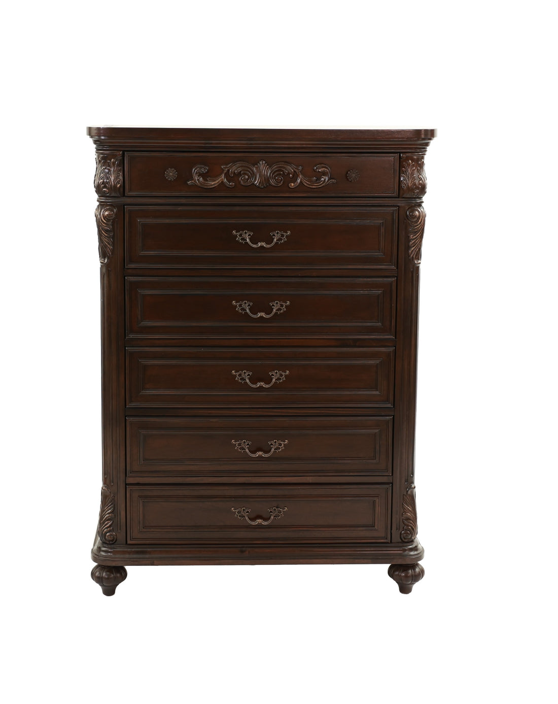 Antique Cherry Antique Walnut Wooden 1Pc Chest Of Drawers Storage Bedroom Furniture Unique Design Walnut Bedroom American Traditional,Traditional,Vintage Particle Board Mdf