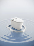 Multifunctional Flat Square Smart Toilet With Automatic Flush With Remote Control Foot Sensor Night Light White Ceramic