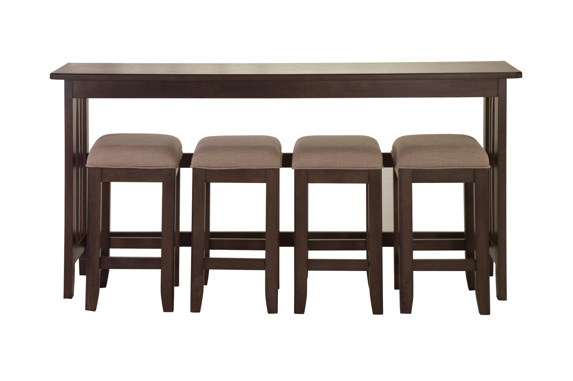 Dark Brown Console Table W 4 Stools Dark Brown Solid Wood Mdf