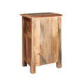 Carved Side Table Natural Wood