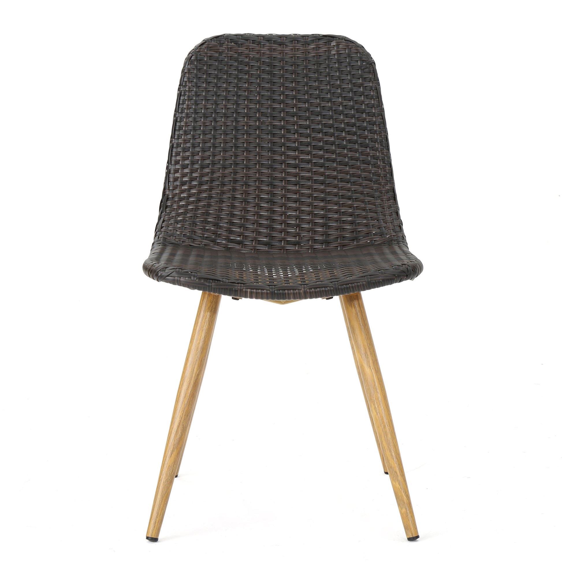 Gila Dining Chair With Heat Tranfer Legs,Set Of 2 Brown Multi Rattan