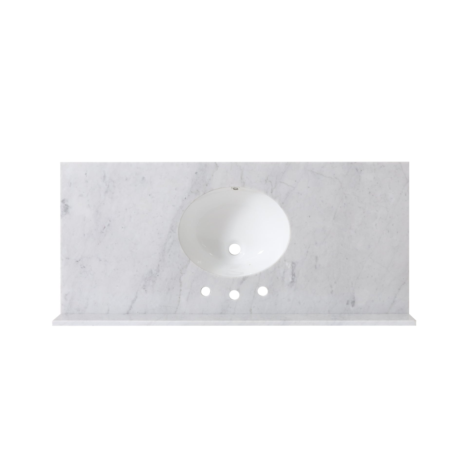 49'' Cararra White Marble Vanity Top&Ceramic Sink White Marble Marble