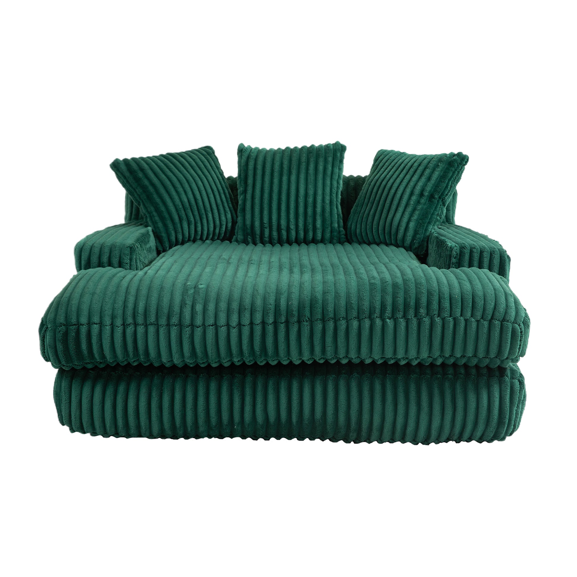 Coolmore Corduroy Lazy Sofa With 3 Back Pillows,Comfy Sofa Deep Seat Couch For Living Room,Club Emerald Emerald Primary Living Space Foam Corduroy 1 Seat