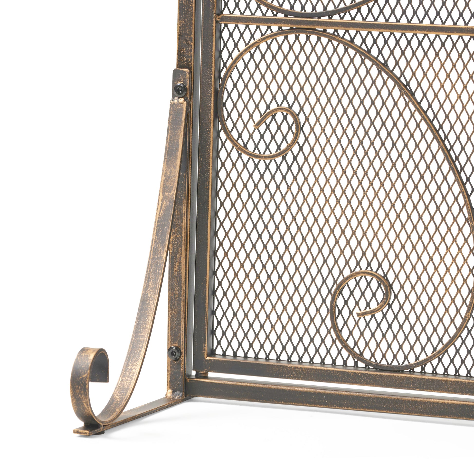 Fire Screen Black Gold Iron