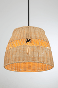 Essence Single Lights Pendant With Rattan Shade Black Metal Finish For Farmhouse Style Black,Rattan Metal,Rattan,Rattan Metal