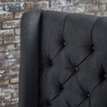 Dining Chair Charcoal Wood Fabric