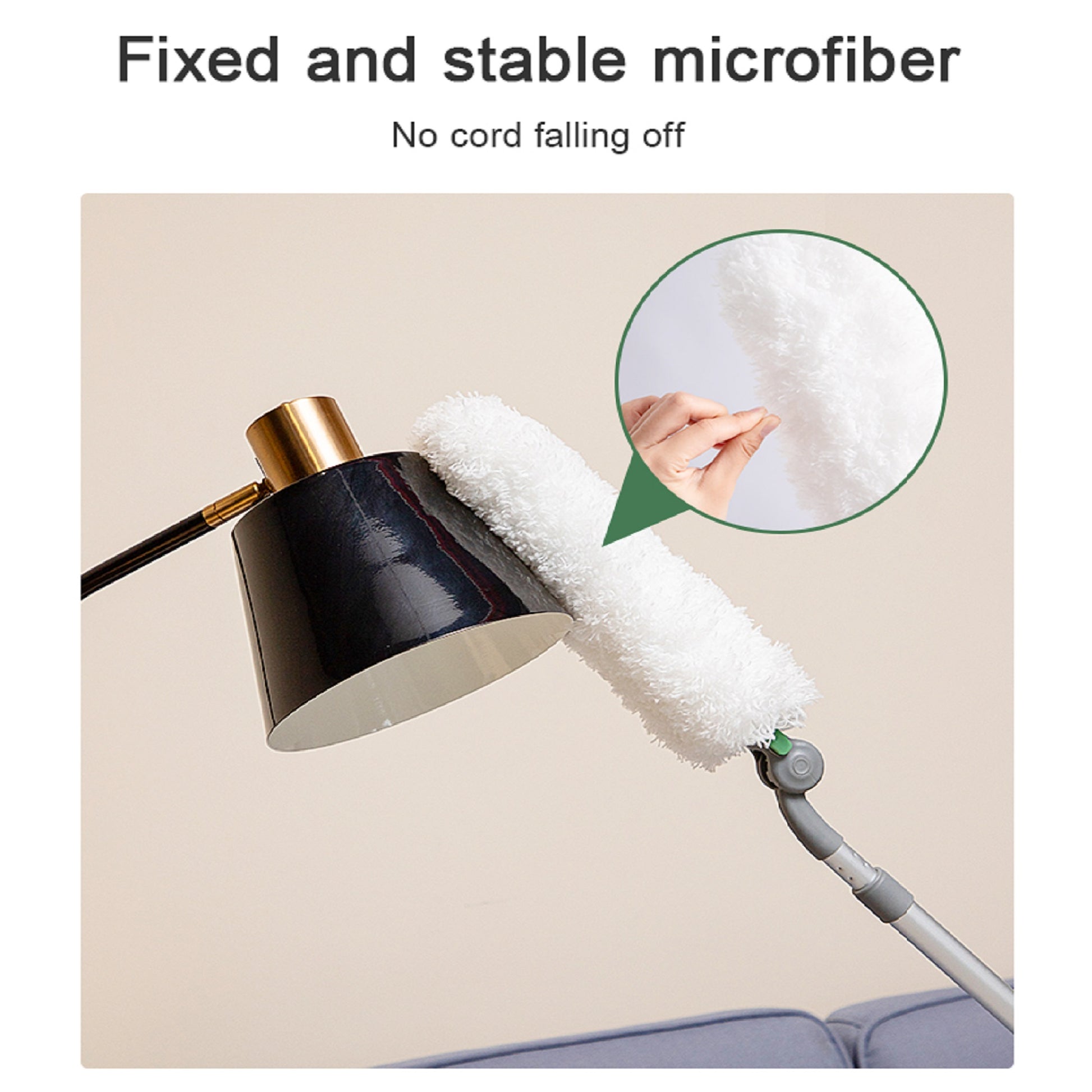 Long Handle Duster,Dust Collector With Extension Bar,Home Duster,Easy To Use And Reusable,White White Microfiber