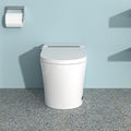 Smart Toilet With Bidet Built In, Auto Open & Close, Elongated Heated Seat, Foot Sensor Flush, Led Display, Warm Water Wash, Dryer, Night Light White Ceramic