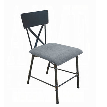 Antique Oak And Sandy Grey Office Chair With Metal Leg Grey Black Primary Living Space Wood Fabric
