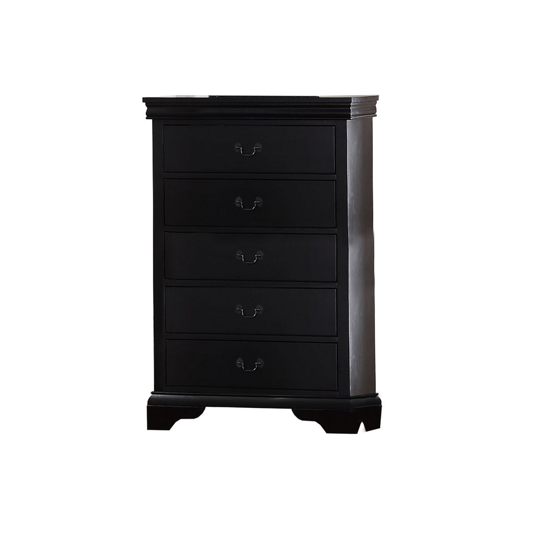 Smartly Groomed Pine Wood, Plywood & Birch Veneer Chest, Black Black Wood