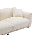 3 1 Oversized Loveseat Sofa For Living Room, Sherpa Sofa With Metal Legs, 3 Seater Sofa, Solid Wood Frame Couch With 2 Pillows, For Apartment Office Living Room White White Foam Fabric 4 Seat