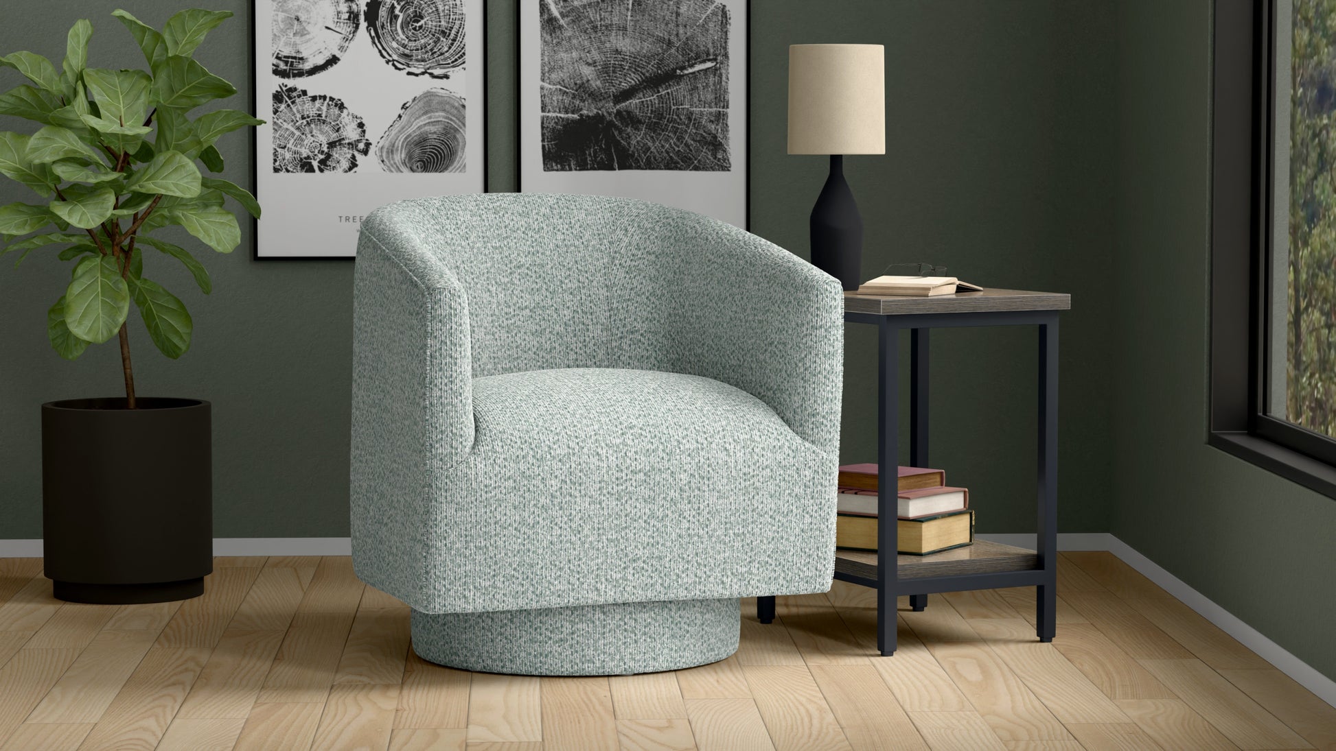 Bralin Blue Swivel Accent Chair Blue Foam Engineered Wood