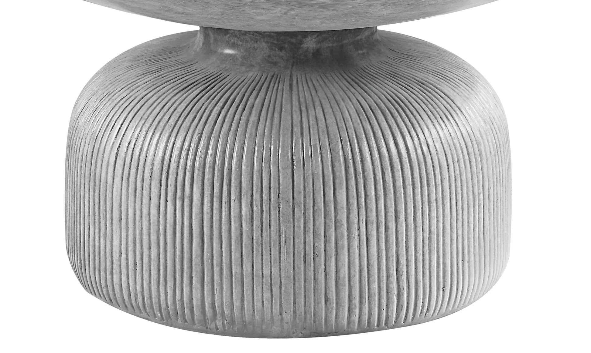 Weathered Grey Coffee Table With Round Top And Pedestal Base Grey Primary Living Space Round Cement Pedestal