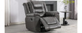 Home Theater Recliner Set Manual Recliner Chair With Wide Armrest, Two Built In Cup Holders For Living Room,Bedroom, Grey Grey Foam Pu