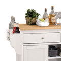 Natural And White 2 Door Kitchen Cart With 2 Drawers Natural White Dining Room Contemporary Kitchen Carts Solid Wood Mdf Medium 40 55In