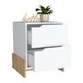 Luss Nightstand, Bedside Table With 2 Drawers Multicolor 2 Drawers Bedroom Modern Particle Board Engineered Wood