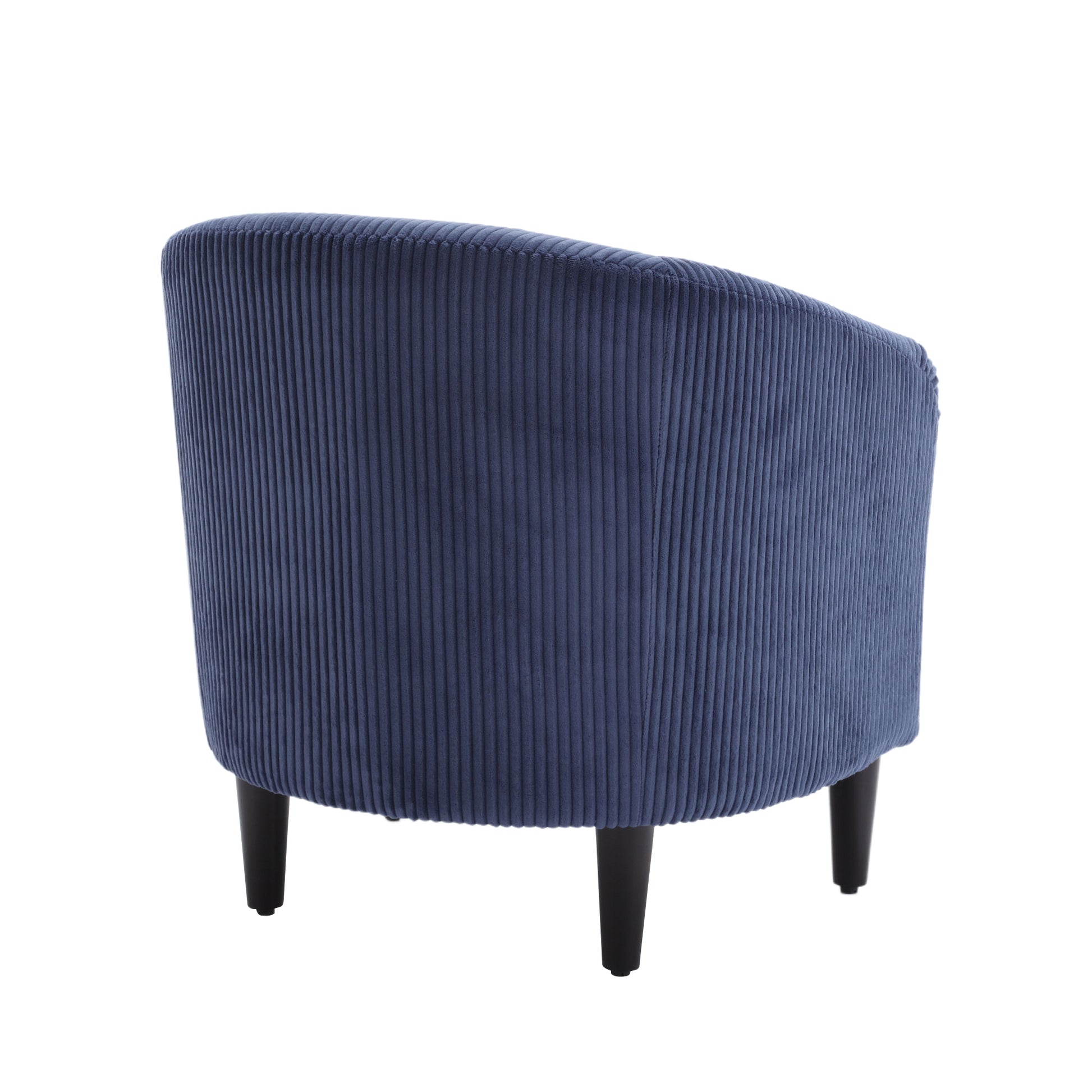 Coolmore Living Room Accent Barrel Chair, Century Modern Style Decorative Chair, Armchair For Living Room With Thick Cushions And Pillows, Comfy Single Sofa Chair, Chair With Wooden Legs,Blue Blue Corduroy