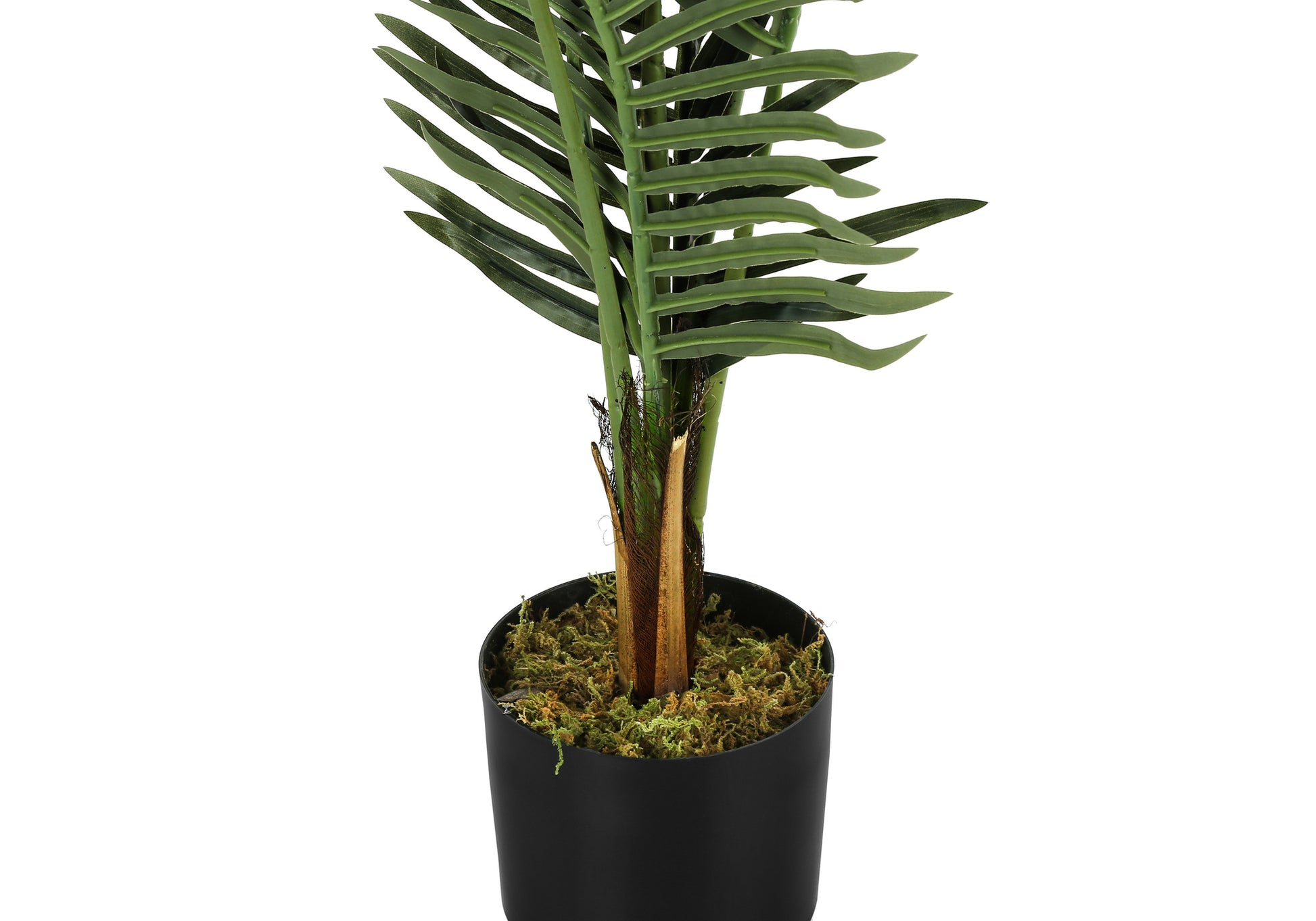 Artificial Plant, 47" Tall, Palm Tree, Indoor, Faux, Fake, Floor, Greenery, Potted, Real Touch, Decorative, Green Leaves, Black Pot Green Plastic