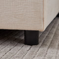 Modern Armless Accent Chair, Single Sofa Couch With Ottoman Compact Design, Space Saving Seating For Living Room, Bedroom, Apartment, Office Beige Wood Medium Soft Foam Chenille 1 Seat