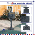 Mailbox Cast Aluminum Black Mail Box Postal Box Security Heavy Duty Black Aluminium