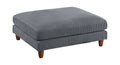 Living Room Furniture 1Pc Cocktail Ottoman Dark Gray Corduroy Cushion Extra Large Ottoman Wood Legs Dark Gray Primary Living Space Grey Contemporary,Modern Square Corduroy
