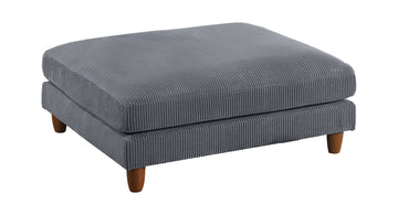Living Room Furniture 1Pc Cocktail Ottoman Dark Gray Corduroy Cushion Extra Large Ottoman Wood Legs Dark Gray Primary Living Space Grey Contemporary,Modern Square Corduroy
