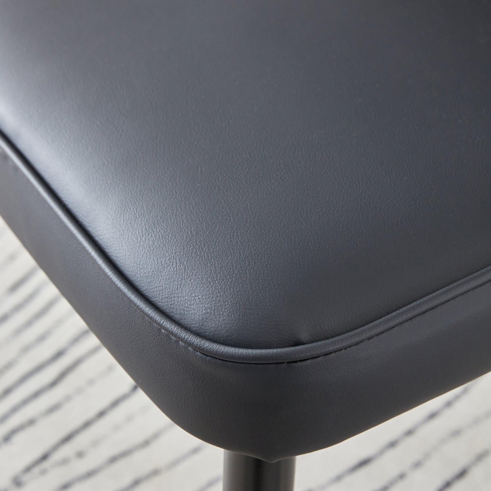 Table And Chair Set.This Modern Dining Table With Mdf Marbled Design Gives You A Luxurious And Elegant Feel.Paired With Multiple Chairs With Pu Artificial Leather Backrest Cushions And Black Legs. Black Seats 6 Mdf