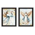 2 Piece Vignette Angels We Have Heard On High Black Framed Wall Art For Living Room, Holiday Wall Art Print For Home Decor, Bedroom Wall Art By Nicole Decamp Multicolor Wood Paper