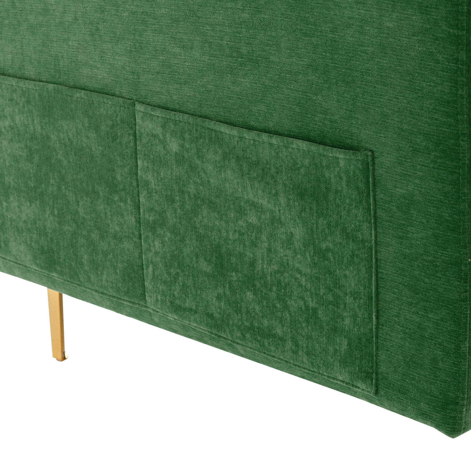 110" L Shape Convertible Sectional Sofa Couch With Movable Ottoman For Living Room, Apartment, Office, Green Green Foam Velvet 4 Seat