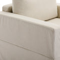 3 Seat Module Sectional Sofa Couch,Seat Cushion And Back Cushion Removable And Washable,Linen Fabric Cover,Cream Cream Wood Medium Soft Rubberwood Foam Linen 3 Seat